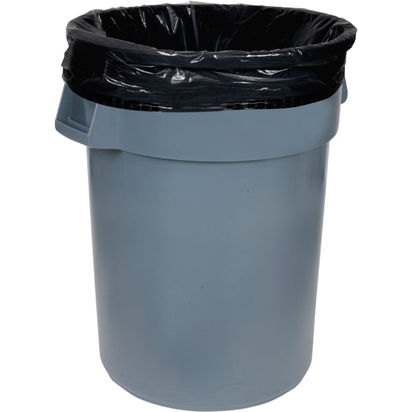 Zoro Recycled Trash Bags: 55 gal Capacity, 41 in x 54 in, 1.5 mil